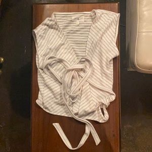 Lou & Grey Wrap Tie Crop Top